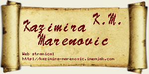 Kazimira Marenović vizit kartica